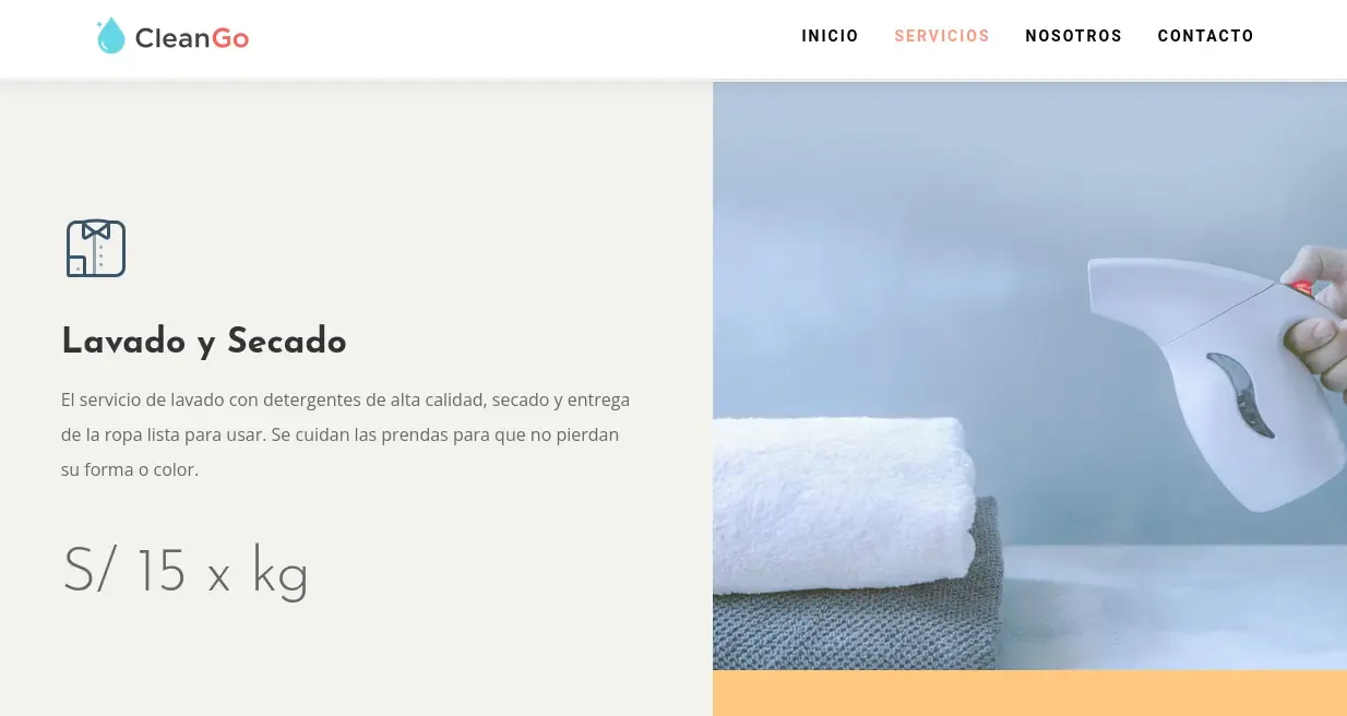 CleanGo - Vista de tableta